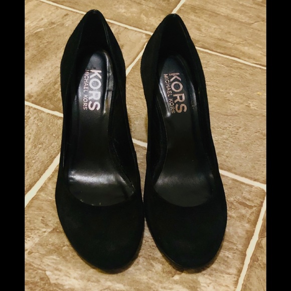 Michael Kors Shoes - Michael Kors Black Suede  Wedges Size 8